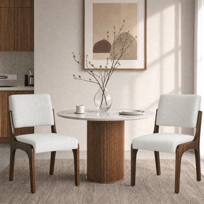 Ensemble de 2 chaises de salle à manger modernes rembourrées, chaises de cuisine et de salle à manger en chenille avec structure en bois massif, assise rembourrée, chaises modernes pour salle à manger, cuisine, salon, appartement
