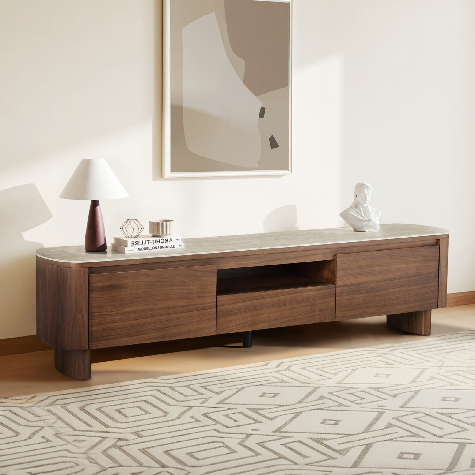 Grier 71" Walnut TV Stand