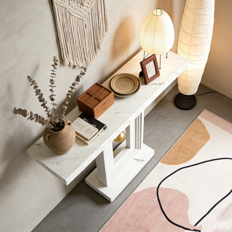 Modern Console Table Sofa Entryway Table with Gold Decor