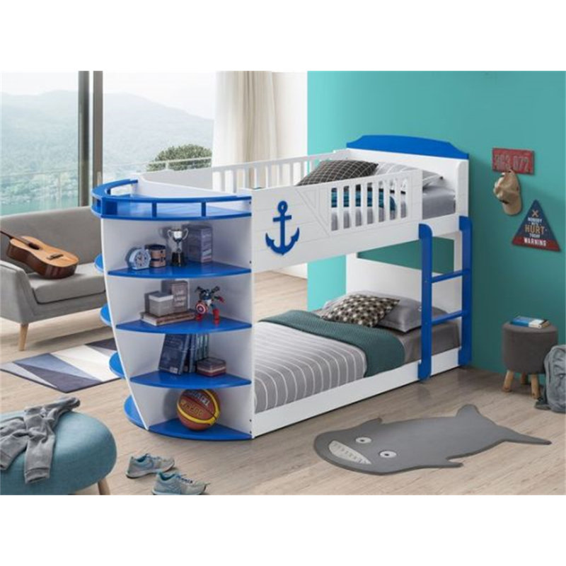 Edmonds Kids Twin Bunk Bed, Sky Blue