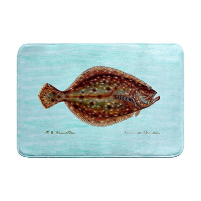 Tapis de bain Flounder sur sarcelle