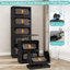 Armoire de rangement pliante polyvalente avec plusieurs niveaux, portes magnétiques, roulettes, idéale pour organiser divers espaces dans votre maison
