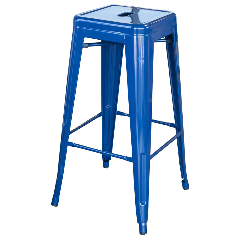 Natascha Steel Counter Stool, Blue