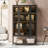 67.25" Tall Iron Display Cabinet With Glass Door And LED Lights Steel-1291316959