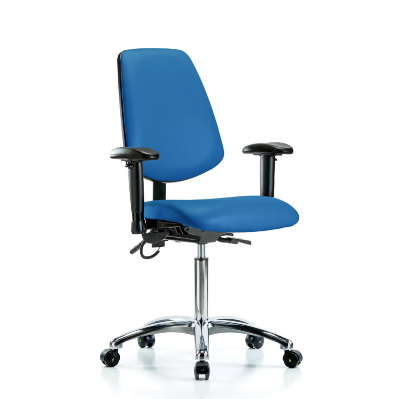 Preston Task Chair, Blue, Casters, Included