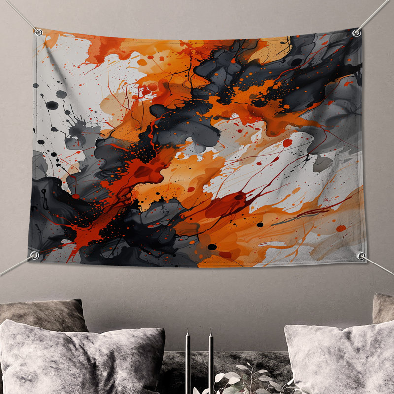 Tapisserie murale «Abstract Art» - Art mural, 68in H x80in W with 4 Grommets