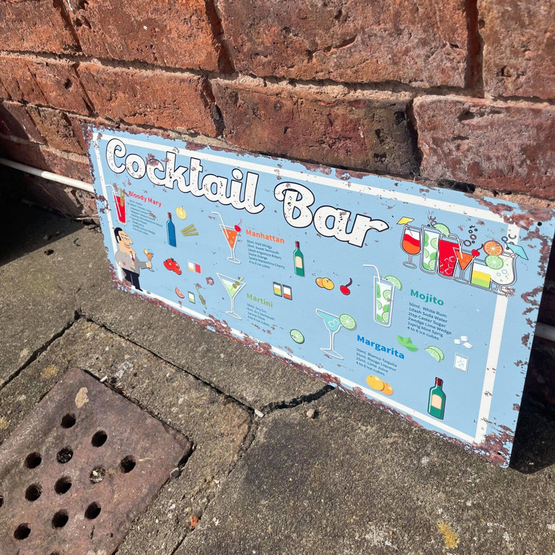 Food & Beverage Wall Decor on Metal, 8cm H x 15cm W