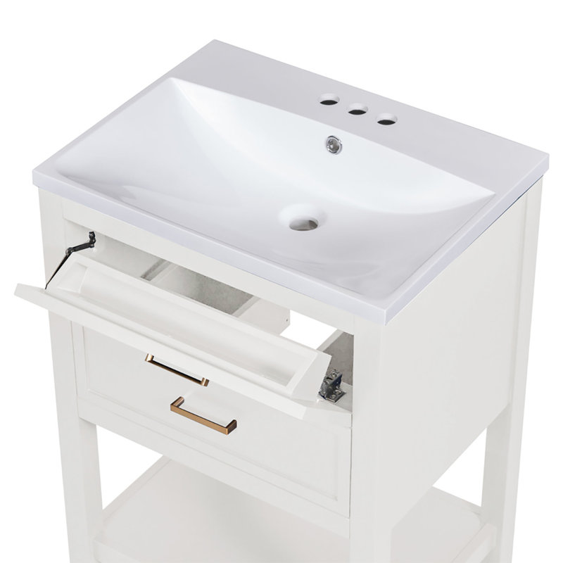Elisebeth 24'' Single Bathroom Vanity with Ceramic Top