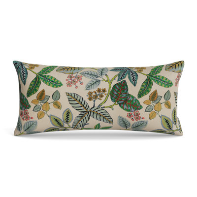 Lanai Embroidered Cotton Reversible Throw Pillow
