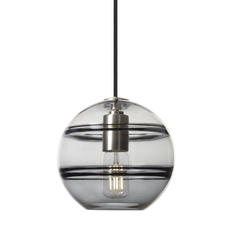 Sedona 1 - Light Pendant, Satin Nickel, Transparent Smoke, No