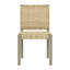 Ensemble de 2 chaises d'appoint classiques en bois massif au fini doré avec dossier en rotin pour les salles à manger de style campagnard