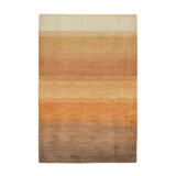Hand Knotted Wool Striped Area Rug