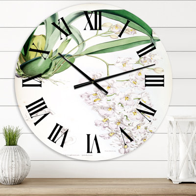 Vintage White Orchid II - Traditional wall clock
