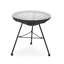 Table d'appoint d'extérieur avec verre trempé et base fabriquée à la main - Unique