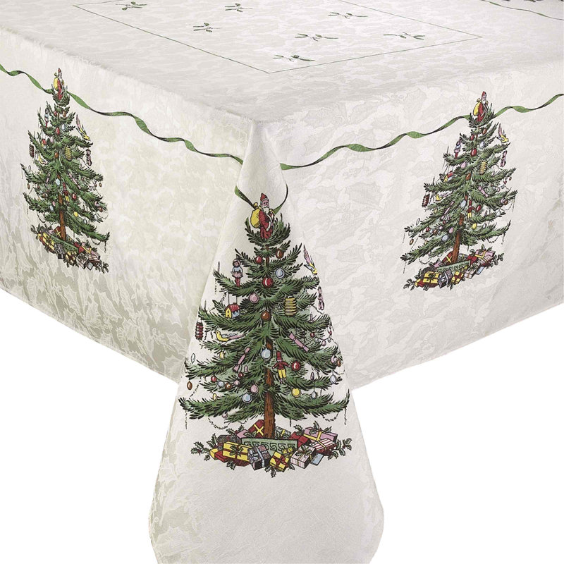 Geometric Christmas Tablecloth, 144" W x 60" D