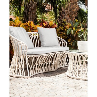 Amalfi 63'' Wide Outdoor Loveseat with Sunbrella Cushions -  David Francis Furniture, AW8701-L-Natural