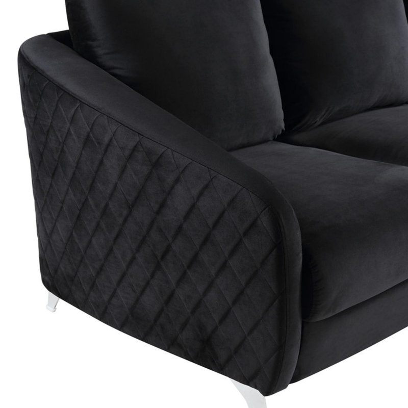 Canapé en velours chic et moderne, Gris foncé