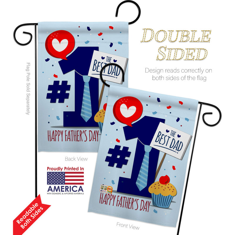 Double Sided 18.5 in. H x 13 in. W Polyester Father's Day Flag set