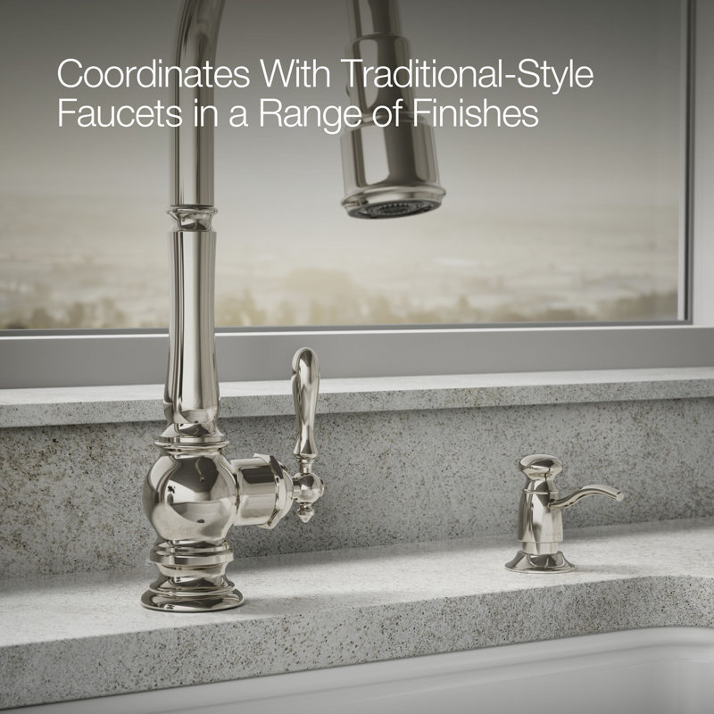 Traditional Design Soap/Lotion Dispenser, Vibrant Polished Nickel