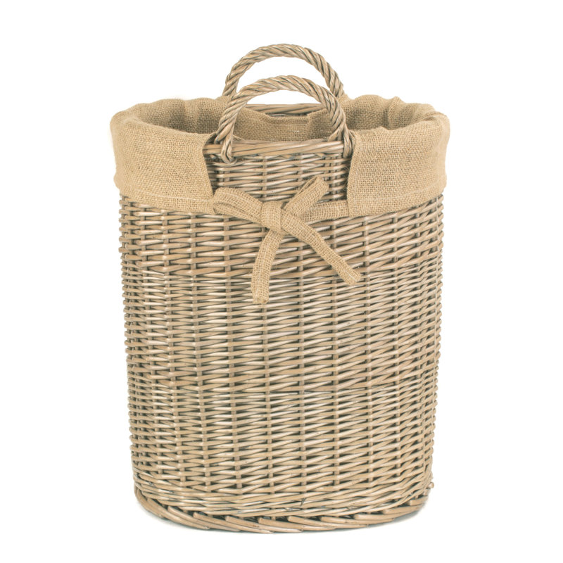 Highcliffe Wicker Lined Storage Log Carrier, 46cm H x 33cm W x 25.5cm D