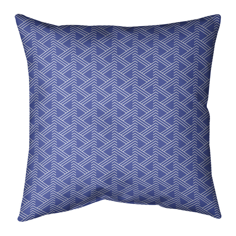 Housse Coussin décoratif motif Zig Zag, 14 po x 14 po, Bleu clair, Sergé de coton
