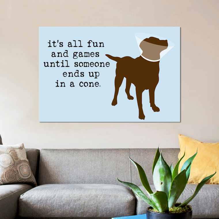 «Fun and Games», impression sur toile, H 12 po x l 18 po x P 1,5 po, Toile tendue, Pas de tapis