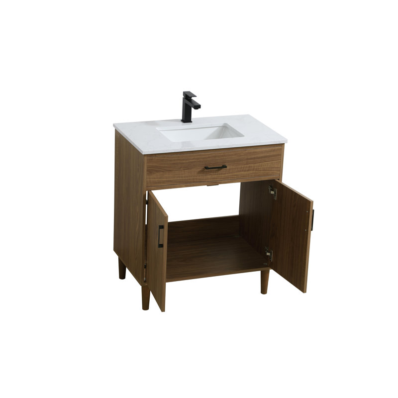 Chandler 30 inch Single Bathroom Vanity, Walnut Brown