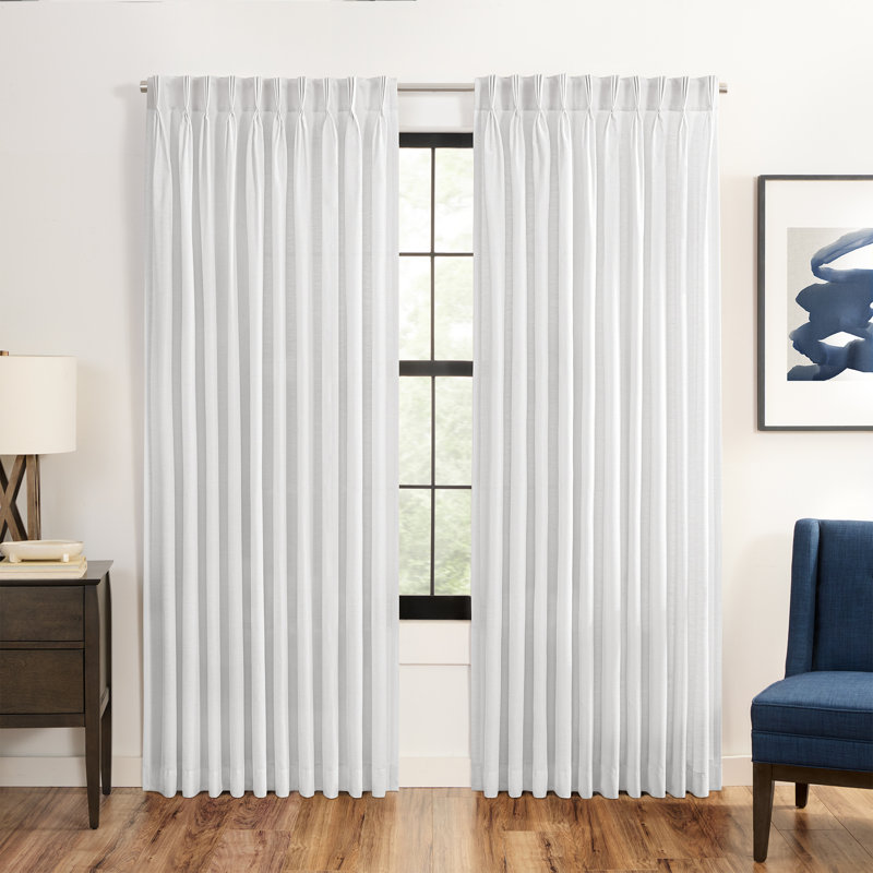 Waverly Serendipity Pinch Pleat Light-Filtering Window Panel, White, 25" W x 84" L