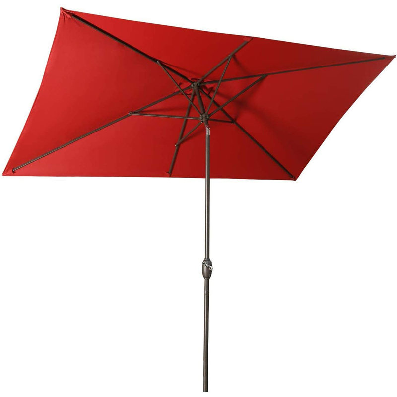Parasol de marché rectangulaire 10 pi Barrios, Rouge