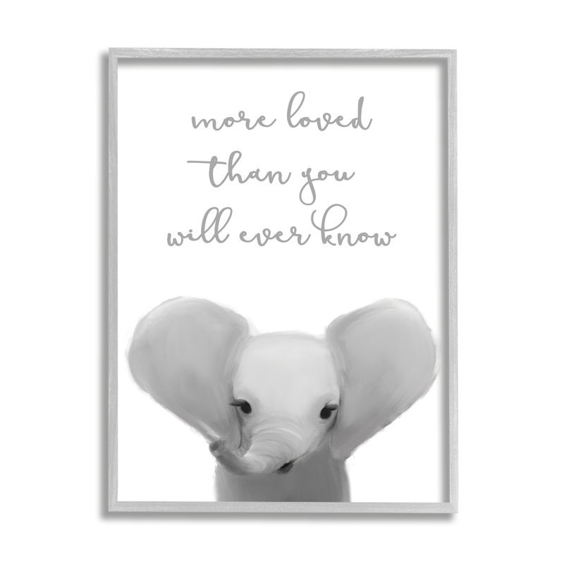 Annabel plus aimée que vous ne le saurez jamais Éléphant mignon, H 14 po x l 11 po x P 1,5 po, Estampe numérique Farmhouse