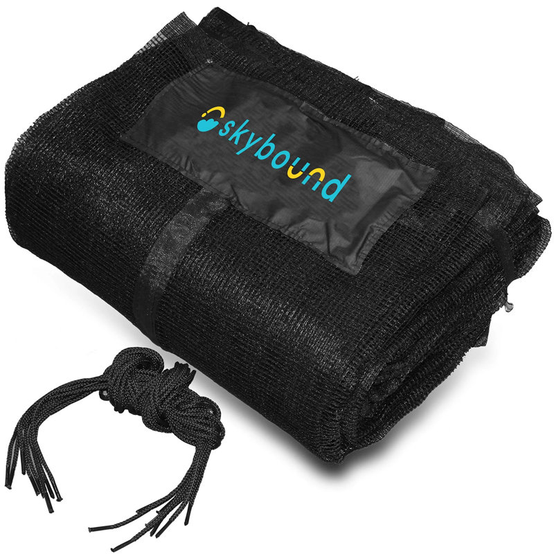 SkyBound  Trampoline Safety Enclosure Net ,Fits 15' Round Frame,Using 6 Straight-Curved Poles