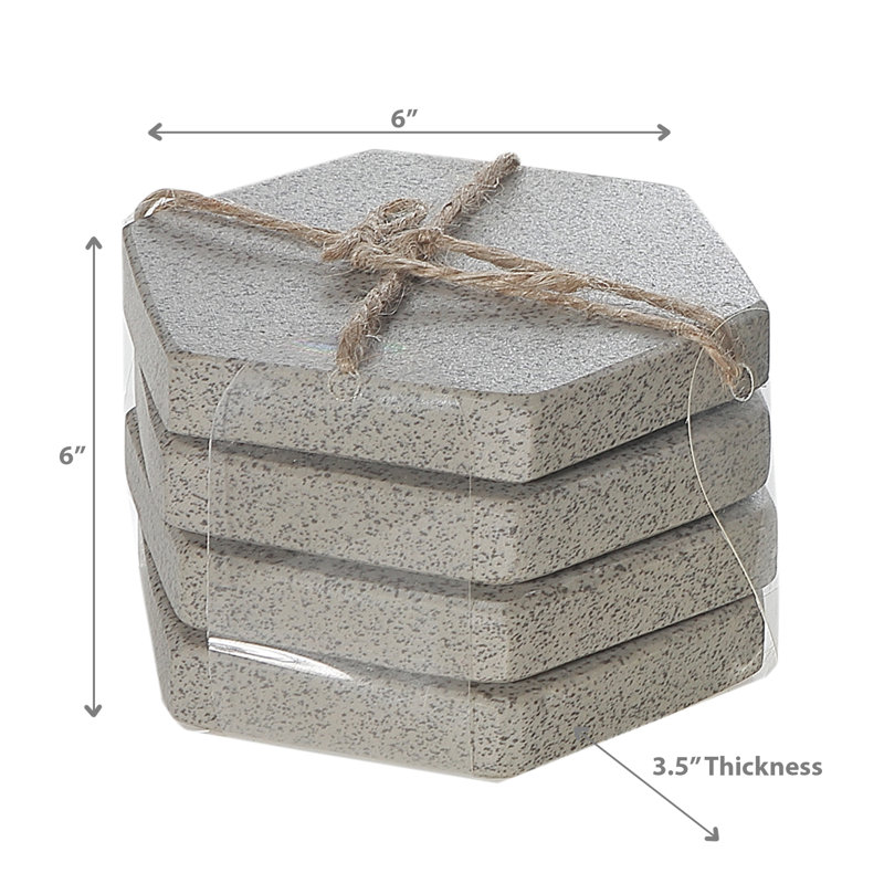 4 pièces Terrazzo Stone Hexagon Coaster 4X4