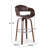 Mid-Century Modern Wooden Frame Swivel Bar Stool-1668439965