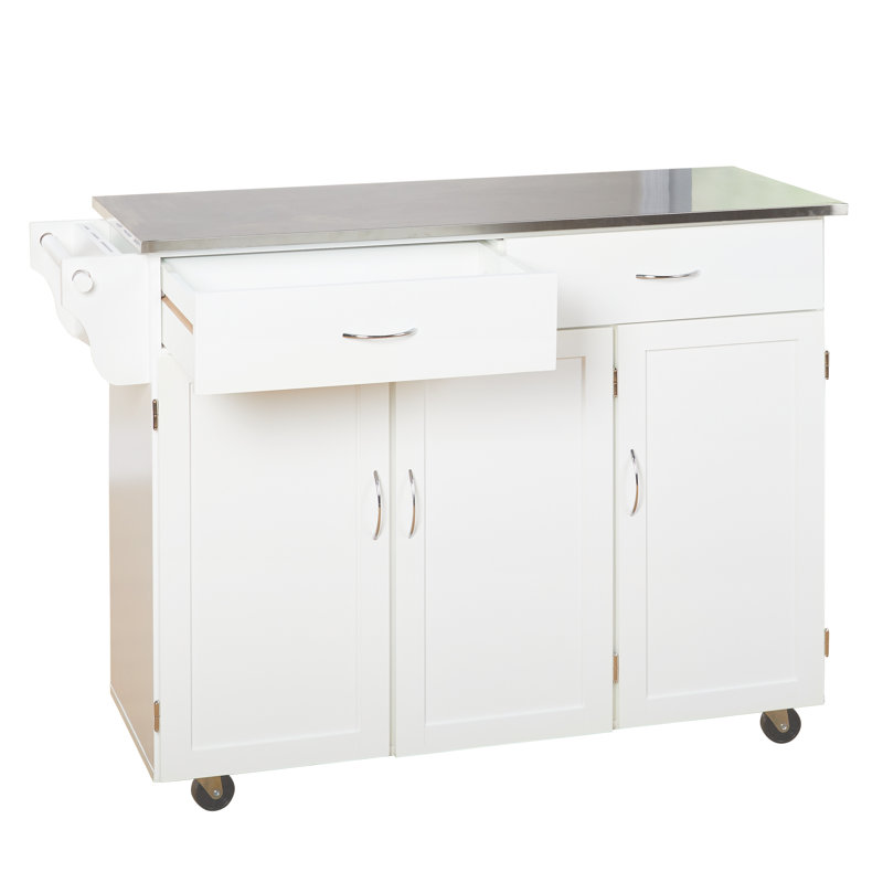Garrettsville Kitchen Cart, White