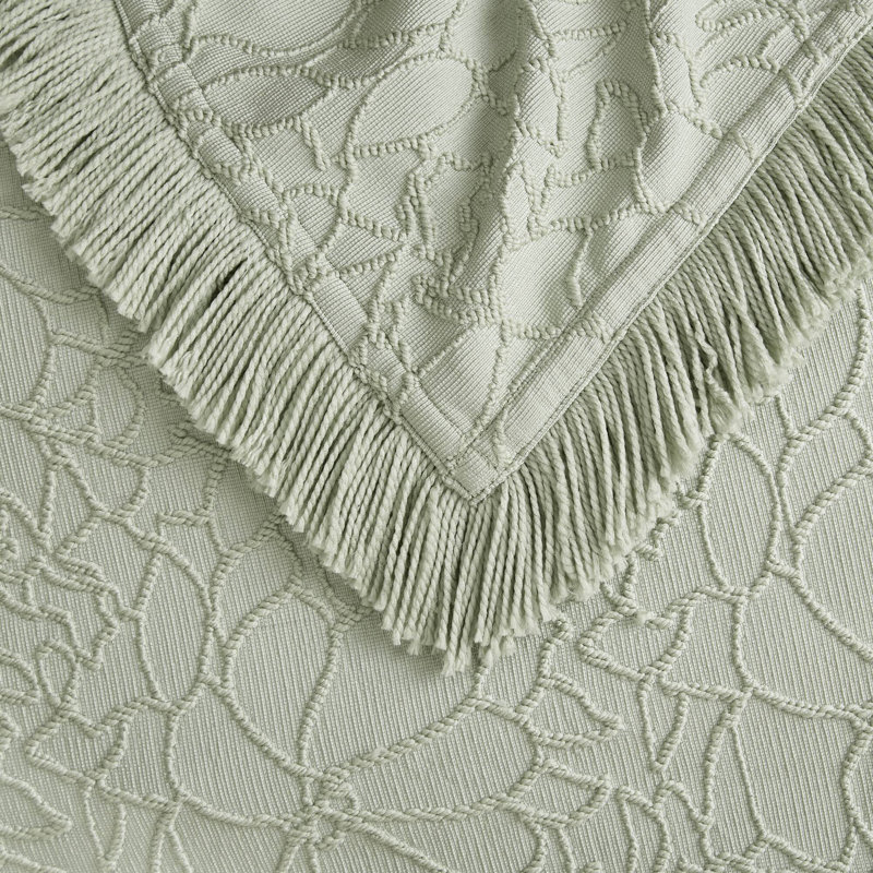Elegant Sage King Bedding Set, Polyester Cotton Blend, Cozy Cottage Style