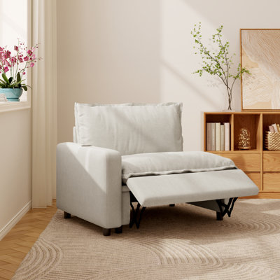 Upholstered Modern Linen Fabric Power One-Armed Chair