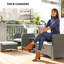 Wicker 4 - Person Garden Lounge Set with Cushions-1596486328
