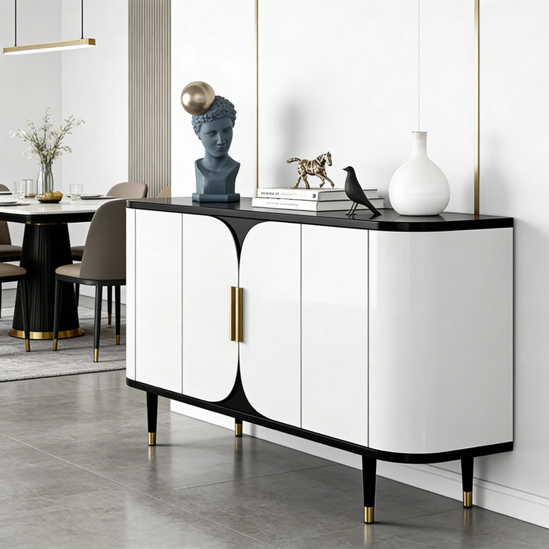 Armoire d'entrée simple et luxueuse, Noir / blanc