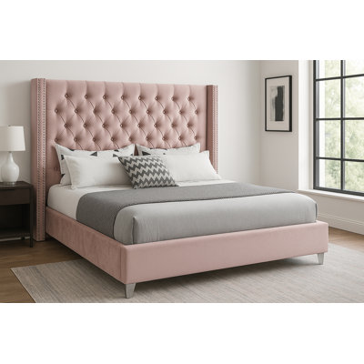 Joclynn Upholstered Wingback Bed