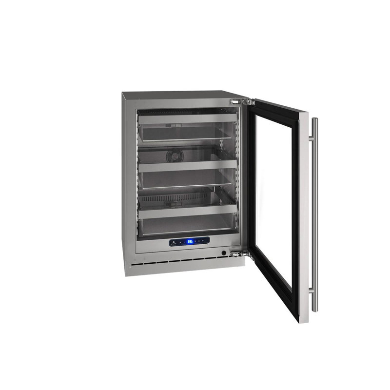 U-Line 23.625'' W Built-In 148 Cans (12 oz.) 5.2 Cubic Feet Beverage Cooler with Reversible Glass Door