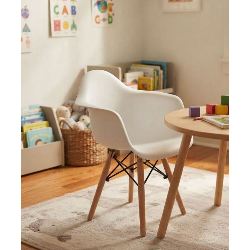 Chaise pour enfants en plastique Benson, Blanc