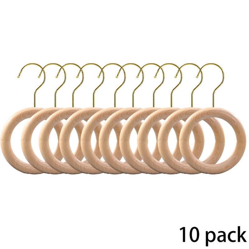Silkcircle Solid Wood Scarf Hanger, 10