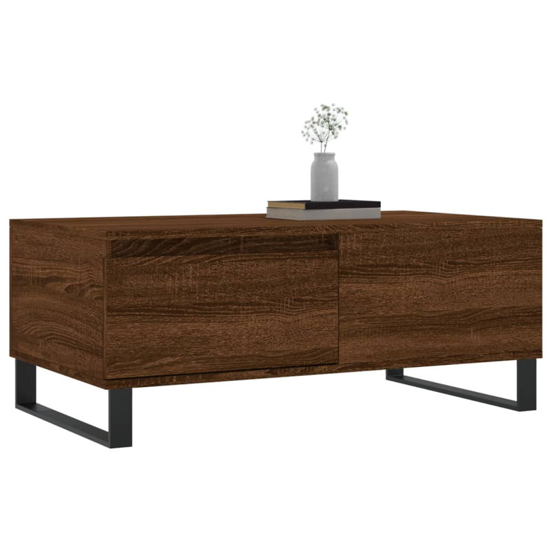 Azianna Sled Coffee Table with Storage, Brown Oak