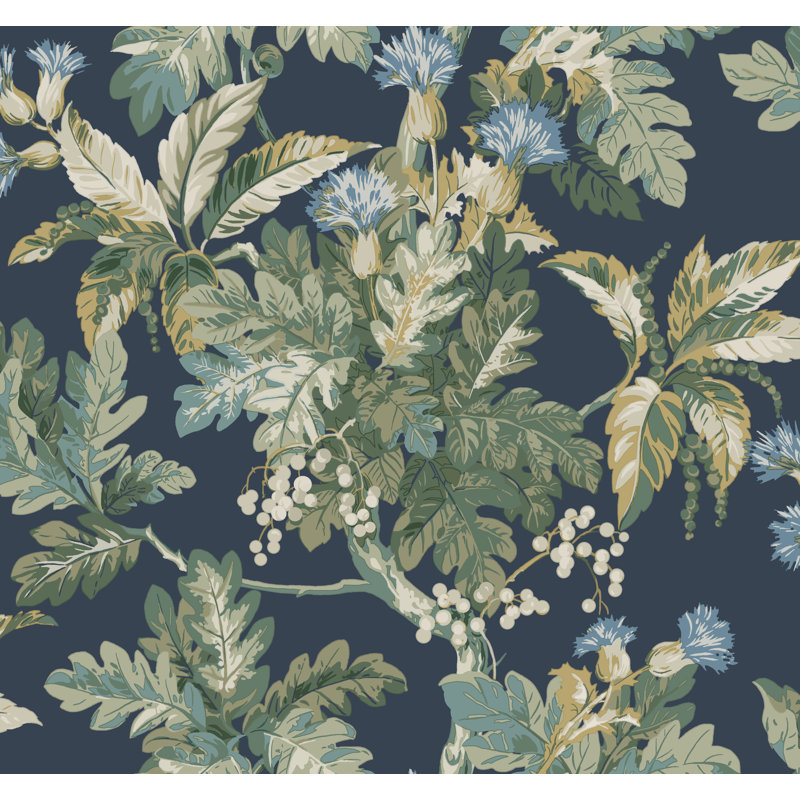 Briarwood Floral Wallpaper Double Roll, Navy