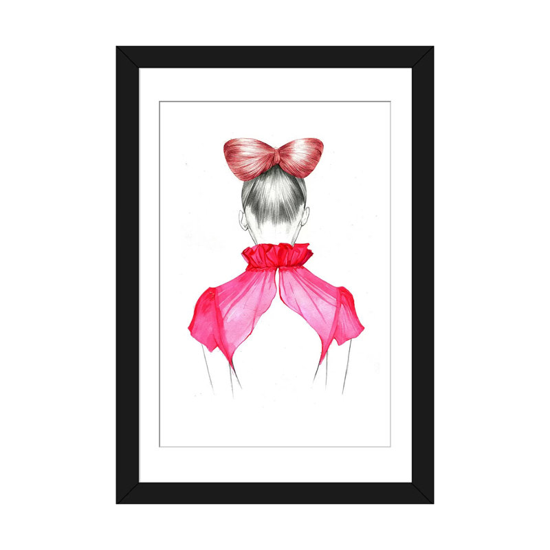 « fille capillaire », reproduction d’art sur toile tendue, H 24 po x l 16 po x P 1 po, Papier d'art encadré noir, Blanc