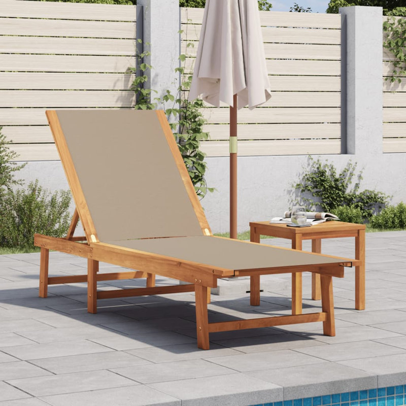 Rosemarie 200cm Long Acacia Single Chaise, Brown