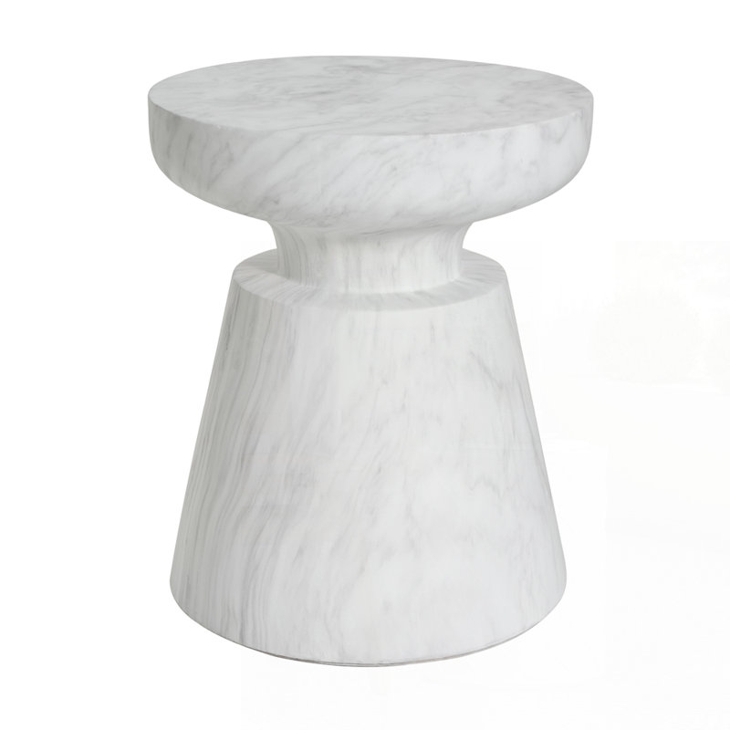 Table d'appoint d'extérieur en béton, Blanc