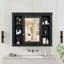 Armoire de rangement murale de salle de bain 35 po x 28 po, armoire à pharmacie, armoire murale moderne avec miroir, armoire à miroir avec 6 tablettes ouvertes (meuble-lavabo non inclus)