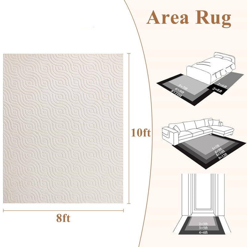 Tapis Fluffy, Rectangle 8' x 10'