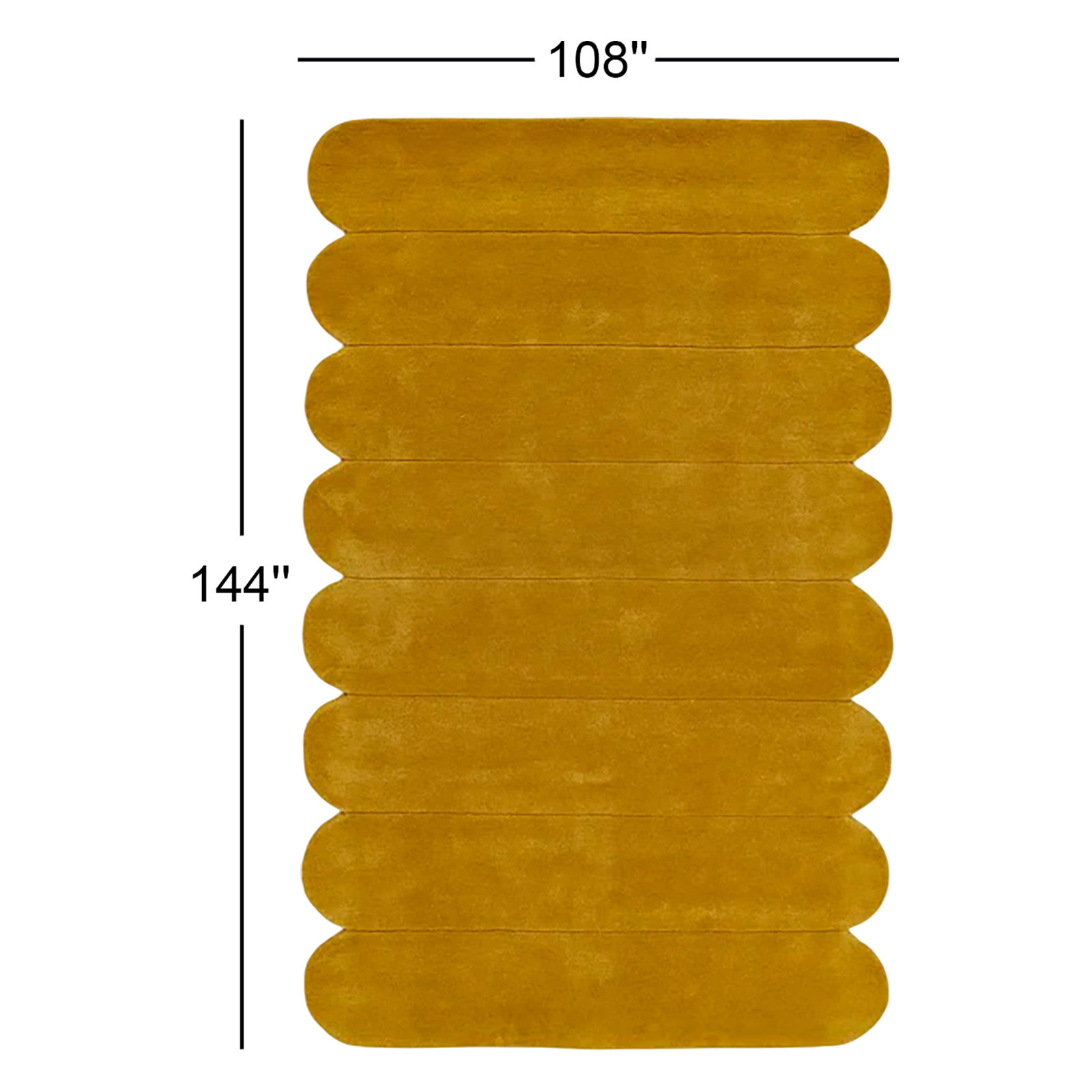 Dabria Orange Hand-Tufted Wool Rug, Rectangle 9' x 12'